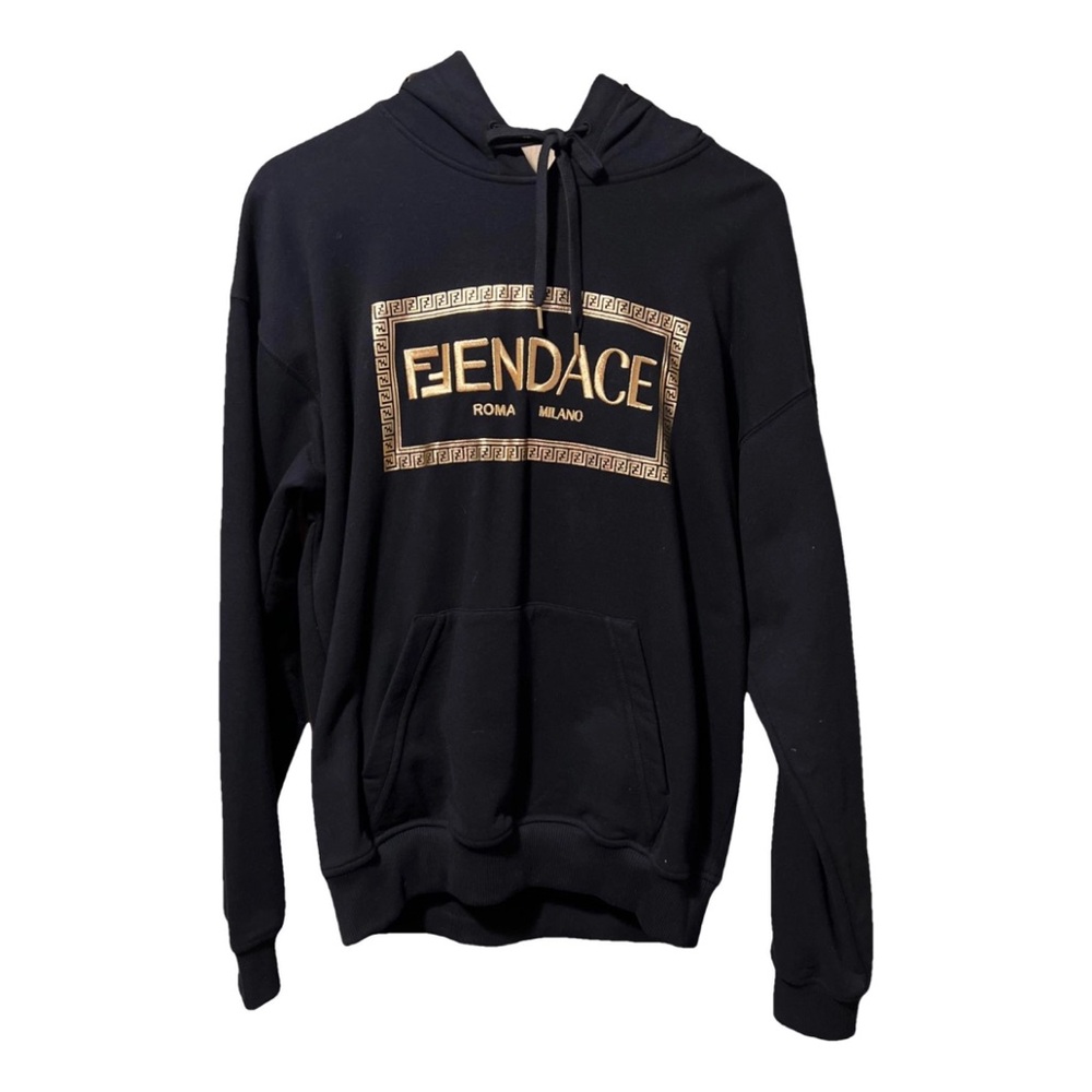 Fendace Black and Gold Hoodie for Men